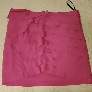 Pink ruffled skirt